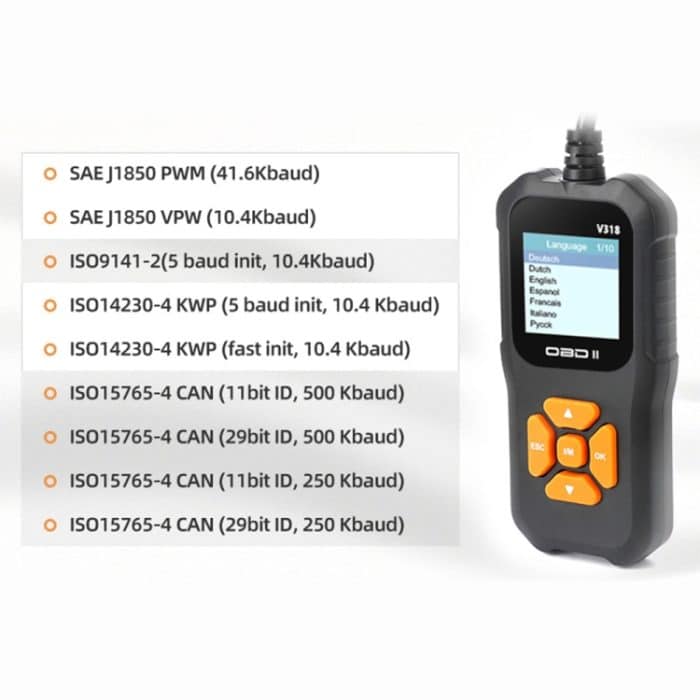 V318 Auto OBD2 Farbdisplay Diagnosetool Codeleser – Bild 6