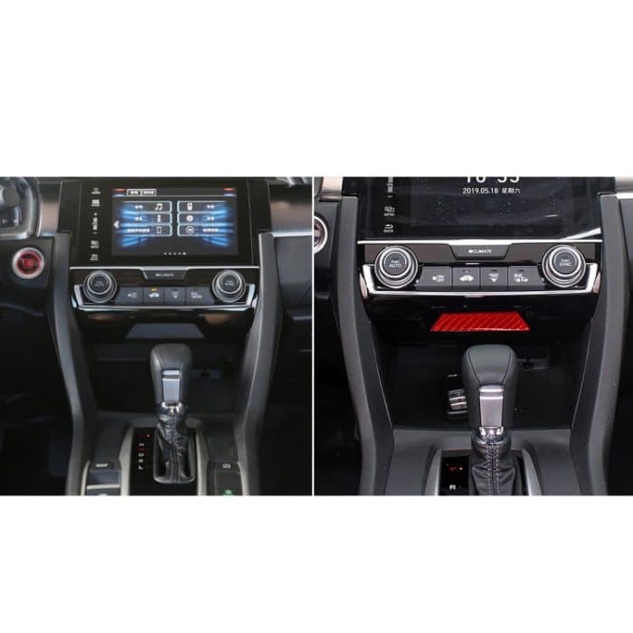 Auto-Kohlefaser-Ablagefach, dekorativer Aufkleber für Honda Civic der zehnten Generation 2016–2019, Links- und Rechtsantrieb, universell, Storage Compartment – Bild 6