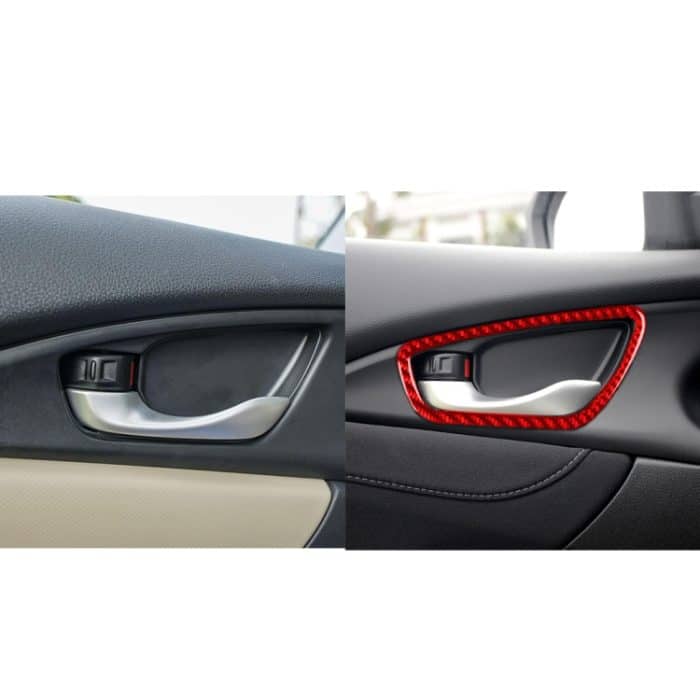 Auto-Carbonfaser-Innentür-Handgelenkrahmen-dekorativer Aufkleber für Honda Zehnte Generation Civic 2016–2019, linker und rechter Antrieb universal, Inside Door Wrist Frame – Bild 6