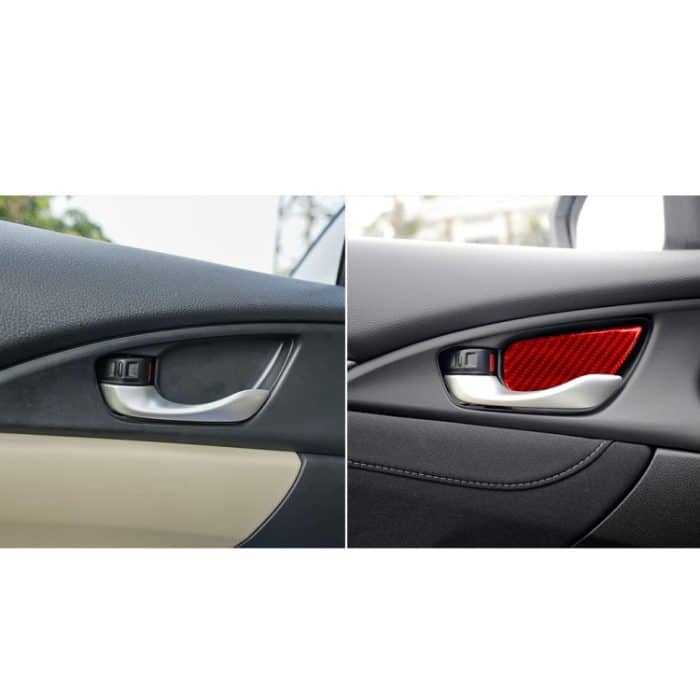 Auto-Carbon-Faser-Innentür-Handgelenk-dekorativer Aufkleber für Honda Zehnte Generation Civic 2016–2019, linker und rechter Antrieb Universal, Inside Door Wrist – Bild 6