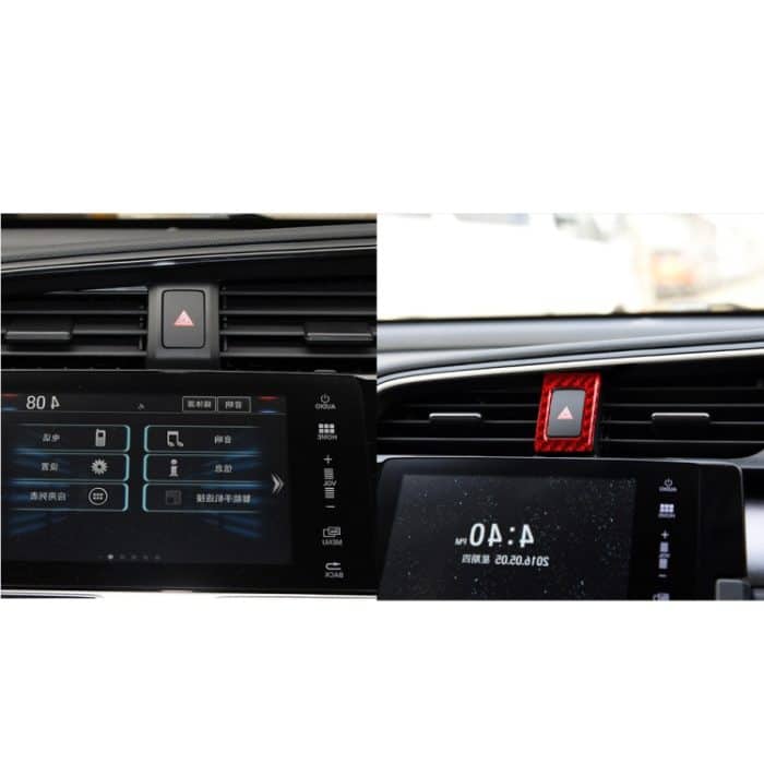 Auto-Carbonfaser-Doppelblitzlicht-dekorativer Aufkleber für Honda Zehnte Generation Civic 2016–2019, Rechtsantrieb, Double Flash Light  Right Drive – Bild 6