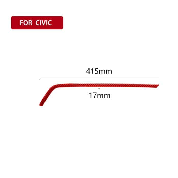 Auto-Kohlefaser über dem zentralen Steuerluftauslass, dekorativer Aufkleber für Honda Civic der zehnten Generation 2016–2019, Rechtsantrieb, Above the Central Control Air Outlet Right Drive – Bild 2