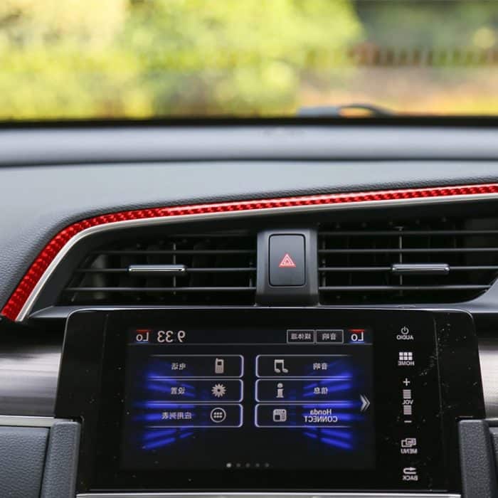 Auto-Kohlefaser über dem zentralen Steuerluftauslass, dekorativer Aufkleber für Honda Civic der zehnten Generation 2016–2019, Rechtsantrieb, Above the Central Control Air Outlet Right Drive – Bild 5