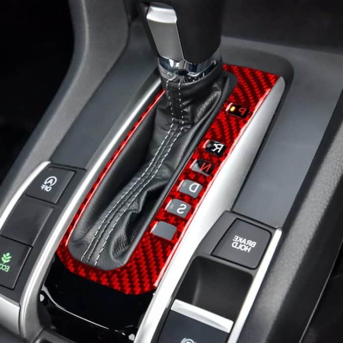 Auto-Carbonfaser-Schaltknopfrahmen, dekorativer Aufkleber für Honda Zehnte Generation Civic 2016–2019, Rechtsantrieb, Gear Button Right Drive – Bild 5