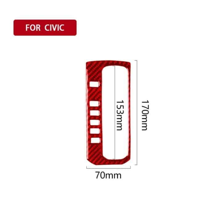 Auto-Kohlefaser-Schaltknopfrahmen, dekorativer Aufkleber für Honda Civic der zehnten Generation 2016–2019, linker Antrieb, Gear Button Left Drive – Bild 2