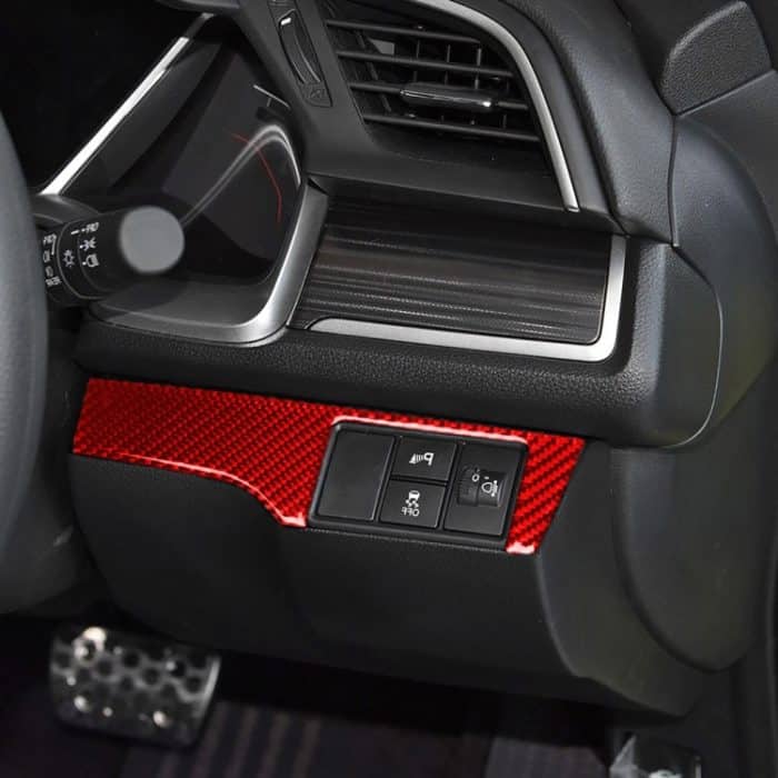 Auto-Carbon-Faser-Scheinwerfer-Schalttafel-dekorativer Aufkleber für Honda Zehnte Generation Civic 2016–2019, Rechtsantrieb, Headlight Switch Right Drive – Bild 5