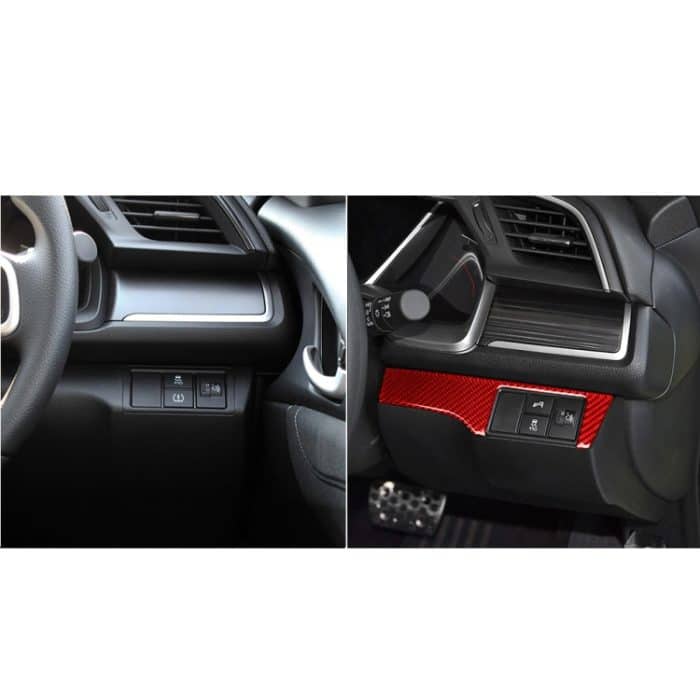 Auto-Carbon-Faser-Scheinwerfer-Schalttafel-dekorativer Aufkleber für Honda Zehnte Generation Civic 2016–2019, Rechtsantrieb, Headlight Switch Right Drive – Bild 6