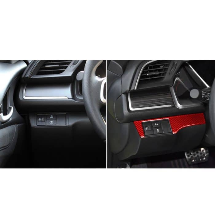 Auto-Carbon-Faser-Scheinwerfer-Schalttafel-dekorativer Aufkleber für Honda Zehnte Generation Civic 2016–2019, linker Antrieb, Headlight Switch Left Drive – Bild 6