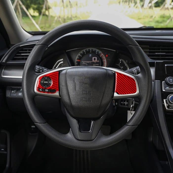 Auto-Carbonfaser-Lenkradknopf, niedrige Konfiguration, dekorativer Aufkleber für Honda Civic der zehnten Generation 2016–2019, Links- und Rechtsantrieb, universell, Steering Wheel Button Low Configuration – Bild 5