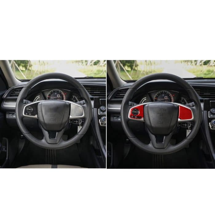 Auto-Carbonfaser-Lenkradknopf, niedrige Konfiguration, dekorativer Aufkleber für Honda Civic der zehnten Generation 2016–2019, Links- und Rechtsantrieb, universell, Steering Wheel Button Low Configuration – Bild 6