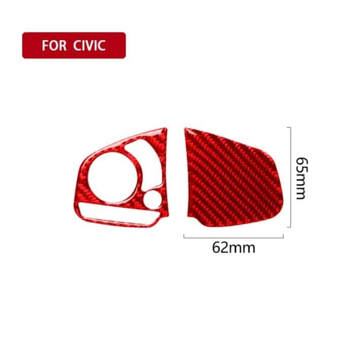 Auto-Carbonfaser-Lenkradknopf, mittlere Konfiguration, dekorativer Aufkleber für Honda Civic der zehnten Generation 2016–2019, Links- und Rechtsantrieb, universell, Steering Wheel Button Middle Configuration – Bild 2