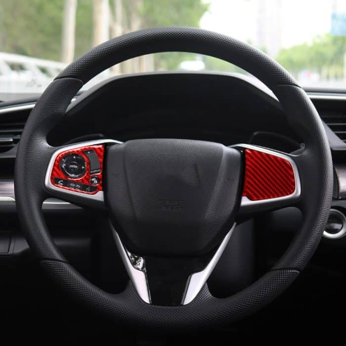 Auto-Carbonfaser-Lenkradknopf, mittlere Konfiguration, dekorativer Aufkleber für Honda Civic der zehnten Generation 2016–2019, Links- und Rechtsantrieb, universell, Steering Wheel Button Middle Configuration – Bild 5