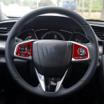 Auto-Carbonfaser-Lenkradknopf, hohe Konfiguration, dekorativer Aufkleber für Honda Civic der zehnten Generation 2016–2019, Links- und Rechtsantrieb, universell, Steering Wheel Button High Configuration – Bild 5