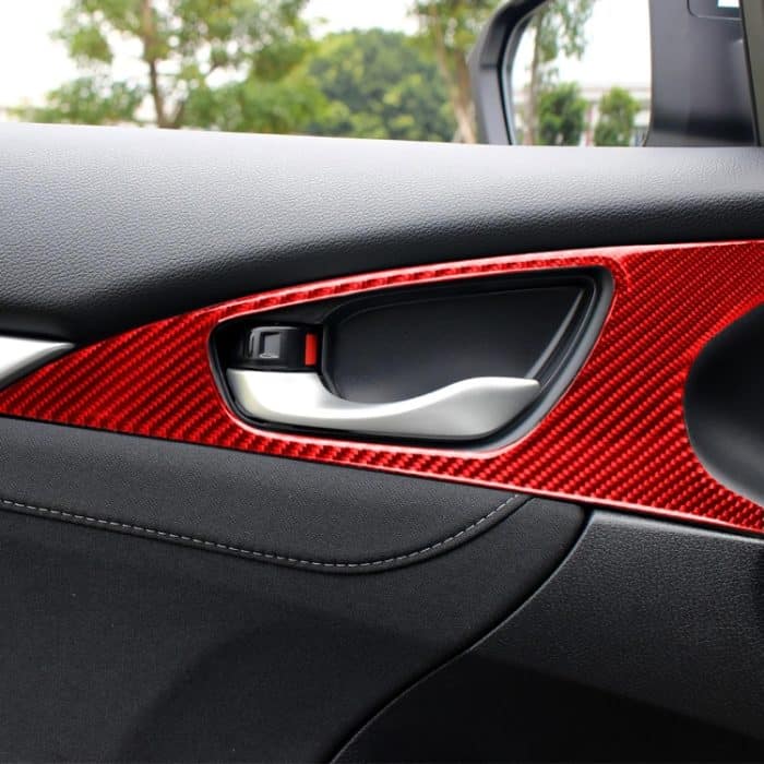 Auto-Carbon-Faser-Türgriff-Tür-Handgelenk-Panel-dekorativer Aufkleber für Honda Zehnte Generation Civic 2016–2019, linker und rechter Antrieb Universal, Door Handle Door Wrist Panel – Bild 5
