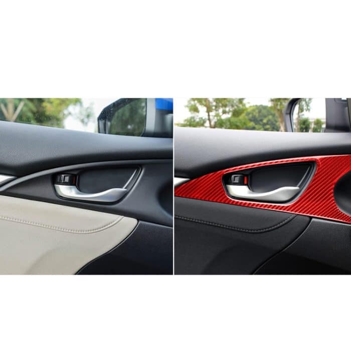 Auto-Carbon-Faser-Türgriff-Tür-Handgelenk-Panel-dekorativer Aufkleber für Honda Zehnte Generation Civic 2016–2019, linker und rechter Antrieb Universal, Door Handle Door Wrist Panel – Bild 6