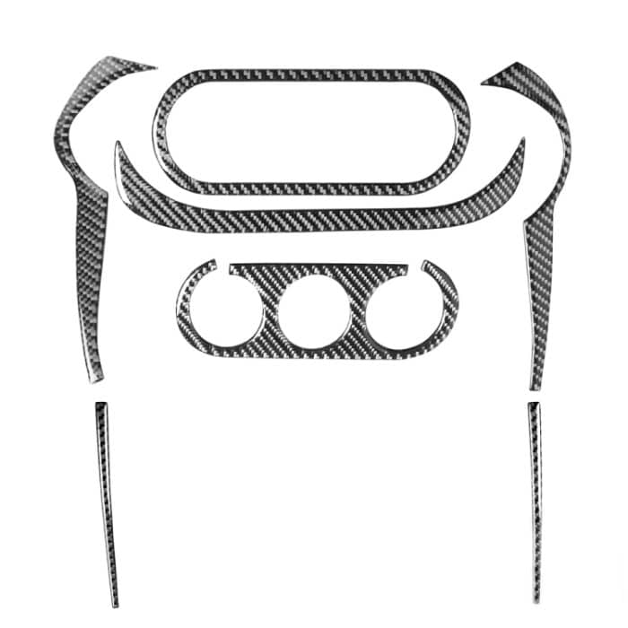 7 PCS Car Carbon Fiber Klimaanlage Multimedia Dekorativer Aufkleber für Mitsubishi Lancer EVO 2008-2015, Links- und Rechtsantrieb Universal – Bild 1