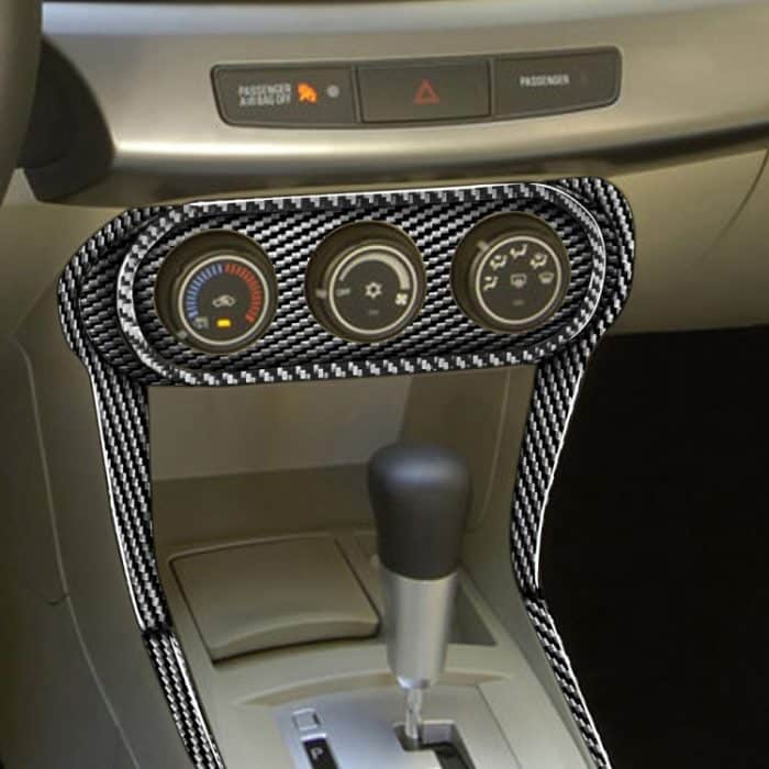 7 PCS Car Carbon Fiber Klimaanlage Multimedia Dekorativer Aufkleber für Mitsubishi Lancer EVO 2008-2015, Links- und Rechtsantrieb Universal – Bild 5