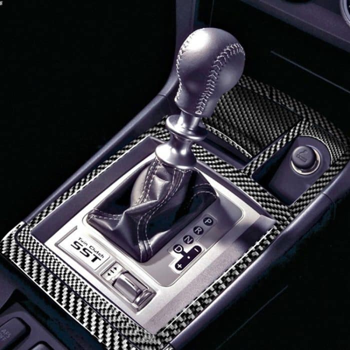 6 PCS Car Carbon Faser Aschenbecher + Gangposition Dekorativer Aufkleber für Mitsubishi Lancer EVO (nur GTS) 2008-2015, Links- und Rechtsantrieb Universal – Bild 5