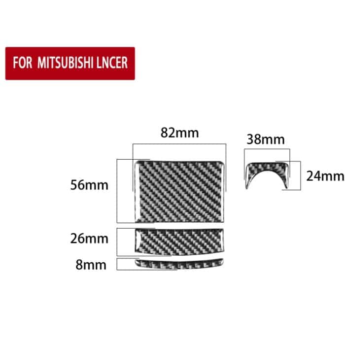 4 PCS Car Carbon Faser Aschenbecher + Steckdose Dekorativer Aufkleber für Mitsubishi Lancer EVO (nur GTS) 2008-2015, Links- und Rechtsantrieb Universal – Bild 5