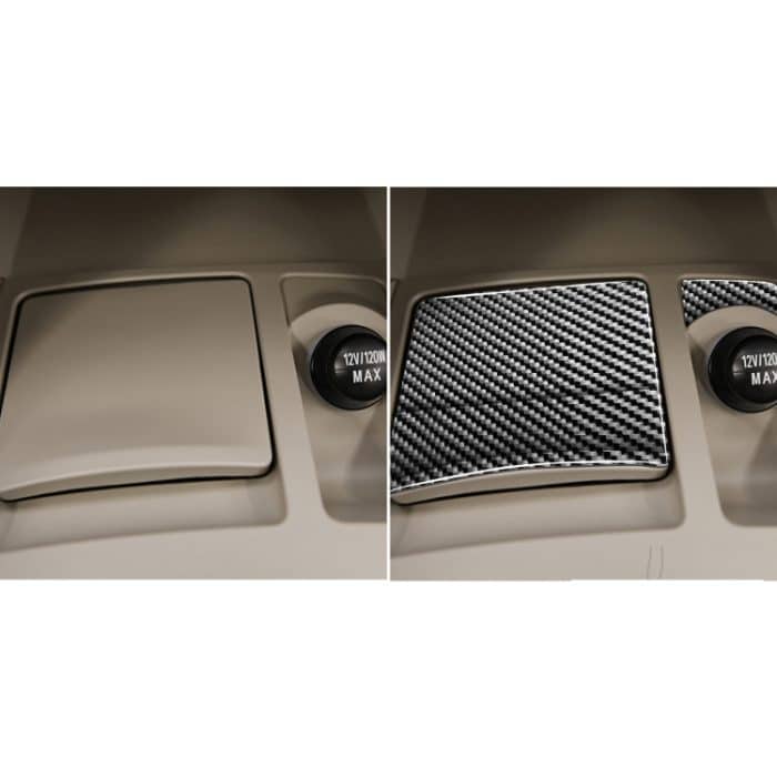 4 PCS Car Carbon Faser Aschenbecher + Steckdose Dekorativer Aufkleber für Mitsubishi Lancer EVO (nur GTS) 2008-2015, Links- und Rechtsantrieb Universal – Bild 7