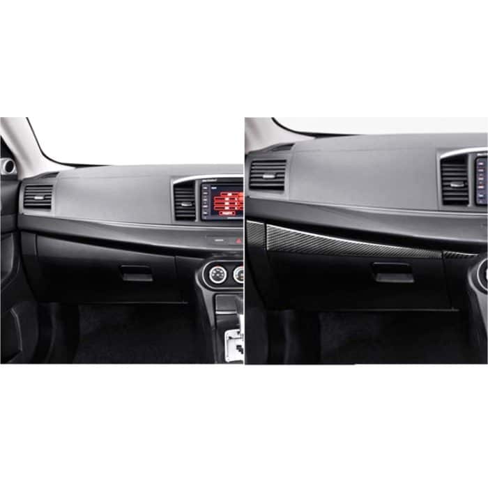 Auto Carbon Faser Beifahrerseite Handschuhfach Dekorativer Aufkleber für Mitsubishi Lancer EVO 2008-2015, Rechtslenker – Bild 6