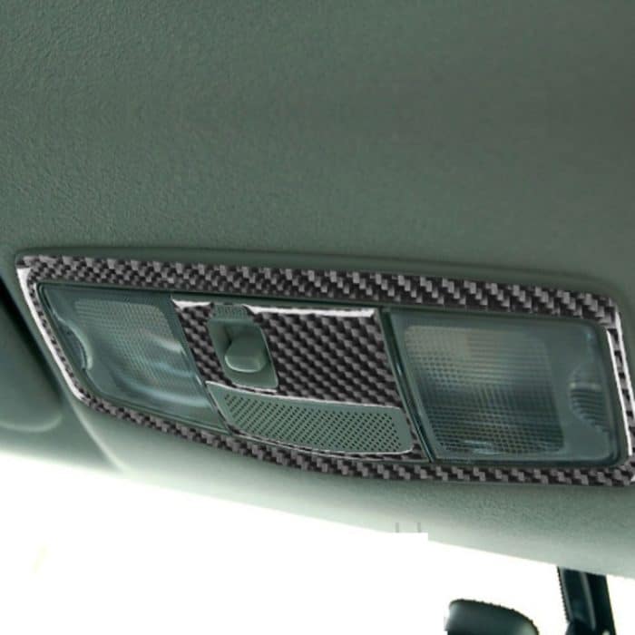 Auto Carbon Faser Dach vorne Leselampe ohne Schiebedach Dekorativer Aufkleber für Mitsubishi Lancer EVO 2008-2015, Links- und Rechtsantrieb Universal – Bild 6