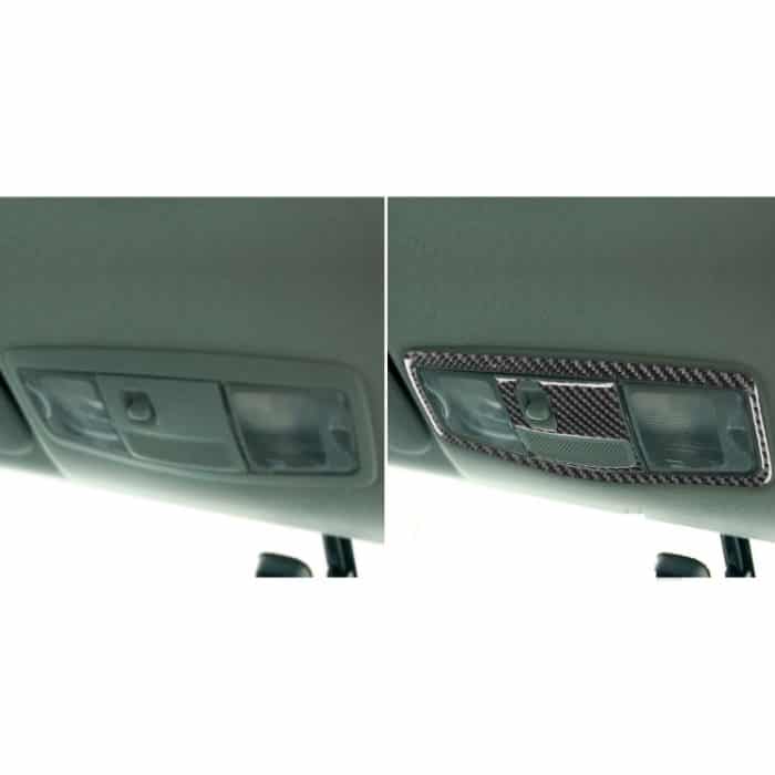 Auto Carbon Faser Dach vorne Leselampe ohne Schiebedach Dekorativer Aufkleber für Mitsubishi Lancer EVO 2008-2015, Links- und Rechtsantrieb Universal – Bild 7