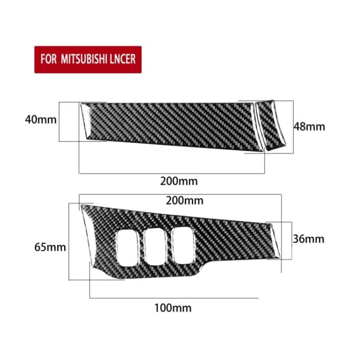 3 PCS Car Carbon Fiber Driver Light + Dashboard Dekorativer Aufkleber für Mitsubishi Lancer EVO 2008-2015, Linkslenker – Bild 2