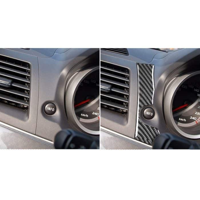 Auto Carbon Faser INFO Button Dekorativer Aufkleber für Mitsubishi Lancer EVO 2008-2015, Linkslenker – Bild 6