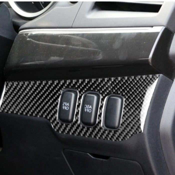 Auto Carbon Fiber Dimming Control Panel Dekorativer Aufkleber für Mitsubishi Lancer EVO 2008-2015, Rechtslenker – Bild 5