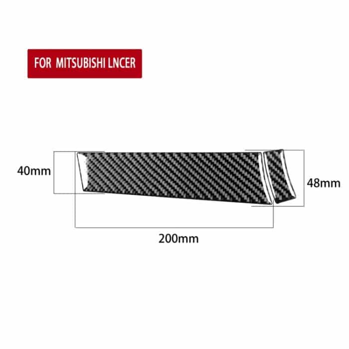 2 PCS Car Carbon Fibre Driver Dashboard Panel Dekorativer Aufkleber für Mitsubishi Lancer EVO 2008-2015, Linkslenker – Bild 2