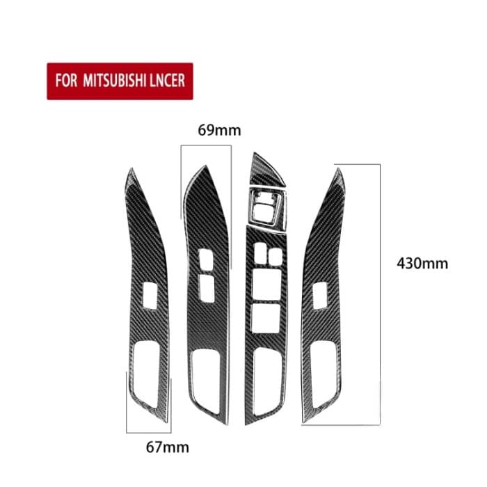 6 PCS Car Carbon Fiber Glass Lift Panel Dekorativer Aufkleber für Mitsubishi Lancer EVO 2008-2015, Rechtslenker – Bild 2
