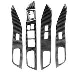 6 PCS Car Carbon Fiber Glass Lift Panel Dekorativer Aufkleber für Mitsubishi Lancer EVO 2008-2015, Linkslenker