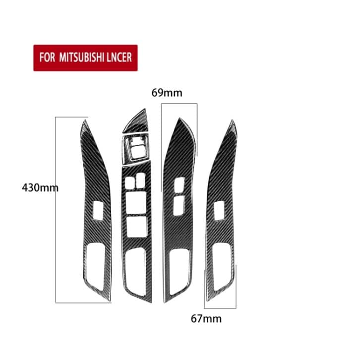 6 PCS Car Carbon Fiber Glass Lift Panel Dekorativer Aufkleber für Mitsubishi Lancer EVO 2008-2015, Linkslenker – Bild 2