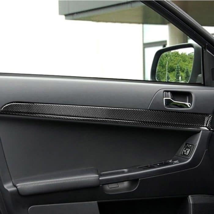 6 PCS Car Carbon Fiber Türverkleidung Dekorativer Aufkleber für Mitsubishi Lancer EVO 2008-2015, Links- und Rechtsantrieb Universal – Bild 5