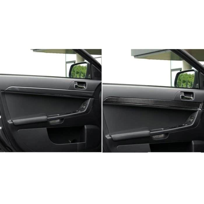 6 PCS Car Carbon Fiber Türverkleidung Dekorativer Aufkleber für Mitsubishi Lancer EVO 2008-2015, Links- und Rechtsantrieb Universal – Bild 6