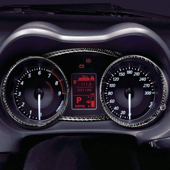 4 PCS Car Carbon Fiber Tachometer Dekorativer Aufkleber für Mitsubishi Lancer EVO 2008-2015, Links- und Rechtsantrieb Universal – Bild 5