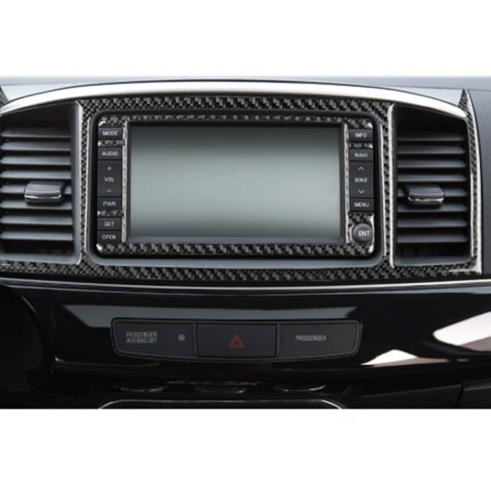 2 PCS Car Carbon Fiber Navigationssystem Display Dekorativer Aufkleber für Mitsubishi Lancer EVO 2008-2015, Links- und Rechtsantrieb Universal – Bild 5