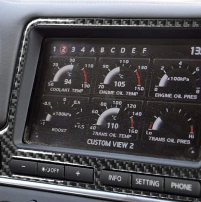 Auto Carbon Fiber Navigation Display Frame Dekorativer Aufkleber für Nissan GTR R35 2008-2016, Linkslenker – Bild 5