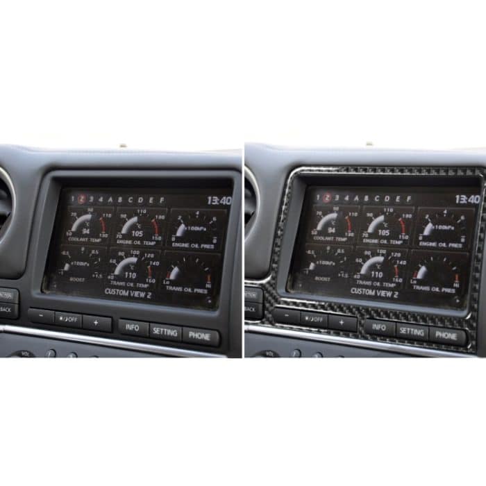 Auto Carbon Fiber Navigation Display Frame Dekorativer Aufkleber für Nissan GTR R35 2008-2016, Linkslenker – Bild 6