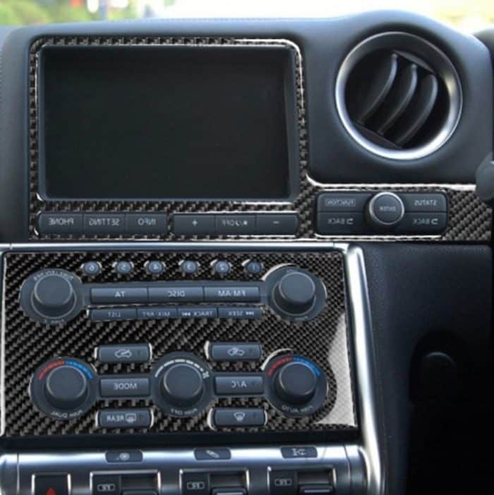 2 PCS Car Carbon Fiber Navigationsinstrument Dekorativer Aufkleber für Nissan GTR R35 2008-2016, Rechtslenker – Bild 5