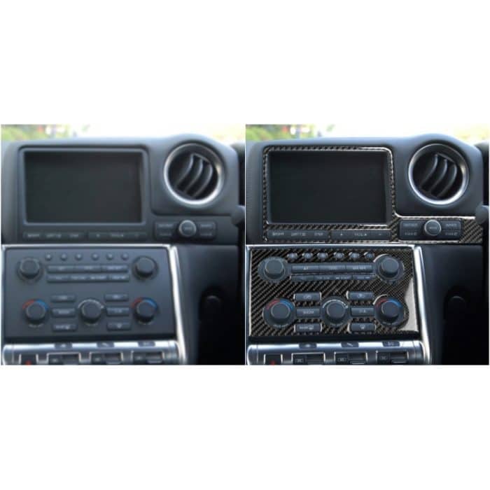 2 PCS Car Carbon Fiber Navigationsinstrument Dekorativer Aufkleber für Nissan GTR R35 2008-2016, Rechtslenker – Bild 6
