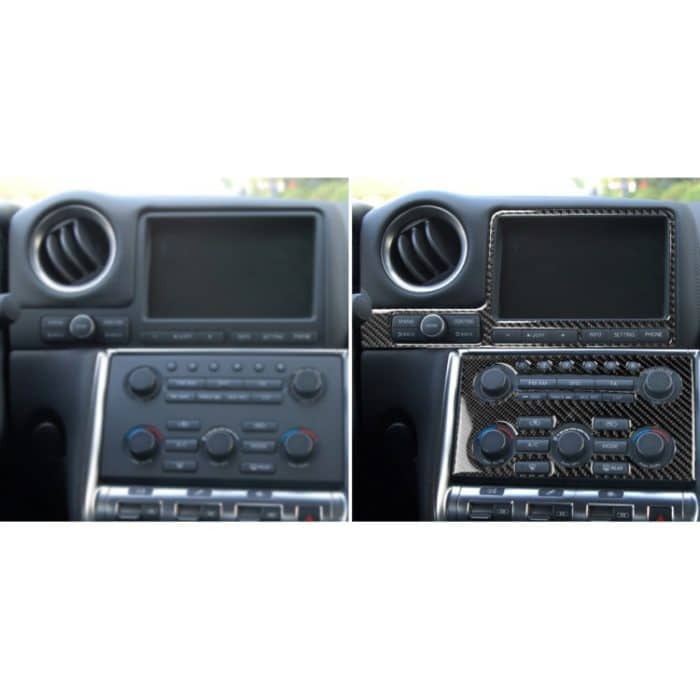 2 PCS Car Carbon Fiber Navigationsinstrument Dekorativer Aufkleber für Nissan GTR R35 2008-2016, Linkslenker – Bild 6