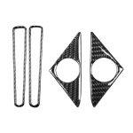 4 PCS Car Carbon Fiber Türhorn + Fensterluftauslass Dekorativer Aufkleber für Nissan GTR R35 2008-2020, Links- und Rechtsantrieb Universal