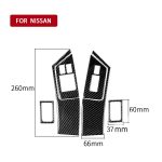 6 PCS Car Carbon Fiber Fensterheber Knopf Türschloss Dekorativer Aufkleber für Nissan GTR R35 2008-2016, Linkslenker – Bild 4