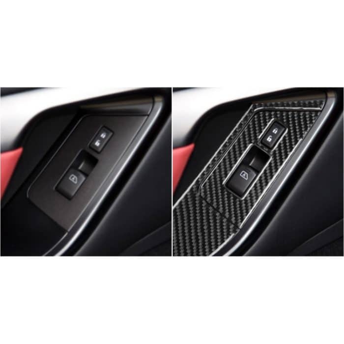 4 PCS Car Carbon Fiber Window Lift Button Panel Dekorativer Aufkleber für Nissan GTR R35 2008-2016, Rechtslenker – Bild 6