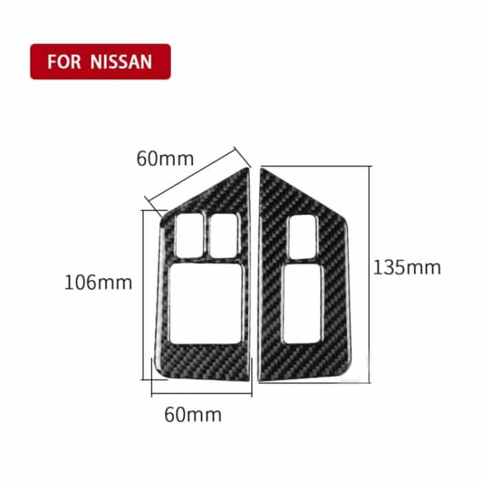 2 PCS Car Carbon Fiber Window Lift Defogger Button Dekorativer Aufkleber für Nissan GTR R35 2008-2016, Linkslenker – Bild 2