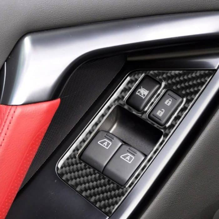 2 PCS Car Carbon Fiber Window Lift Defogger Button Dekorativer Aufkleber für Nissan GTR R35 2008-2016, Linkslenker – Bild 5