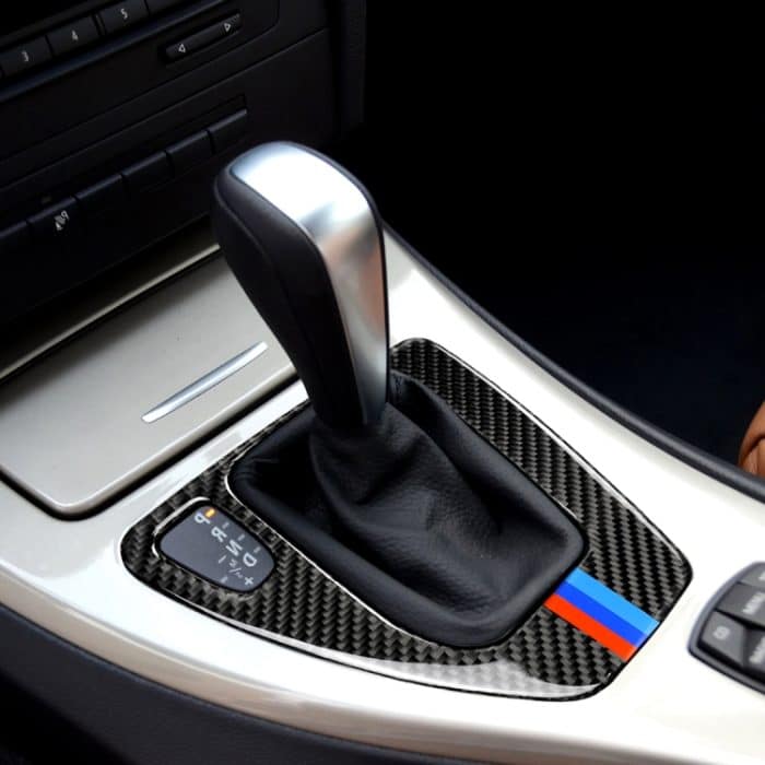 CRP8102.jpg Dreifarbiger Carbon-Faserauto-Linksantriebs-Schalttafel-Dekoraufkleber für BMW E90 / E92 2005-2012, für Linkslenker geeignet – Bild 1