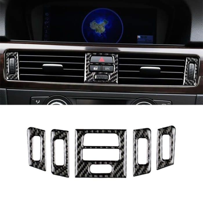 CRP8110.jpg 5 PCS High Matching Carbon Air Outlet Dekorativer Aufkleber für BMW E90 / E92 / E93 2005-2012 – Bild 1
